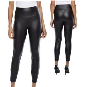 Bold Elements CUT TO CURVE Faux Leather Leggings Black Ankle Pants Women's XL